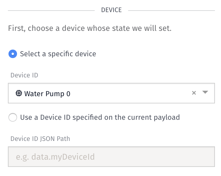 Device State Node Settings