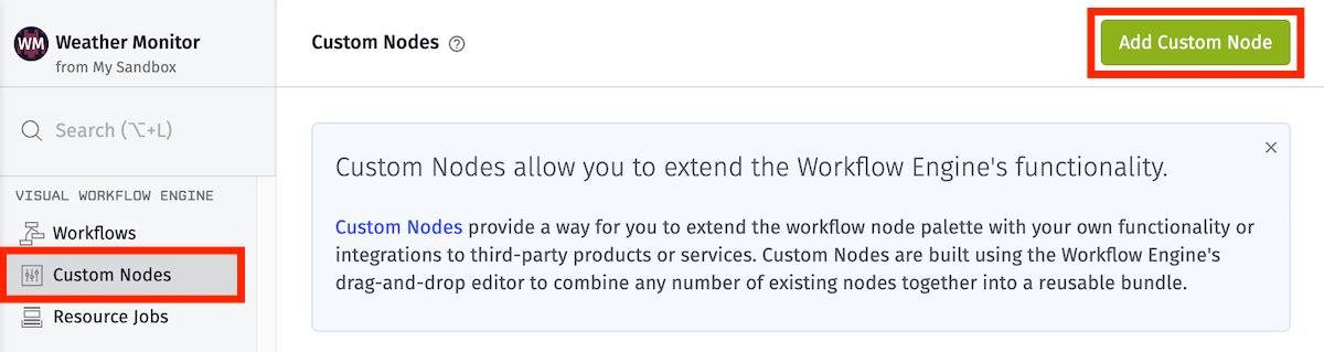 Add Custom Node Button