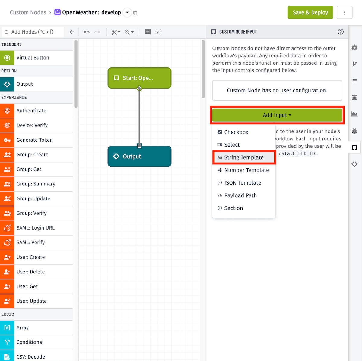 Add Input String