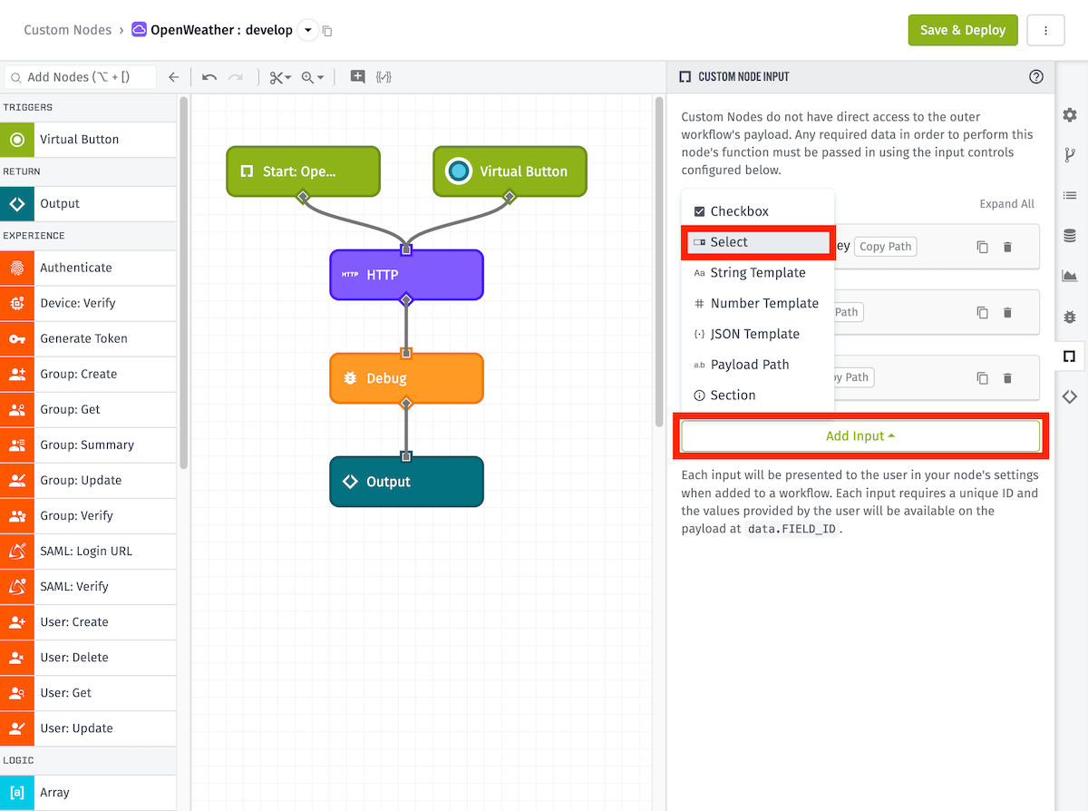 Addendum Input Select