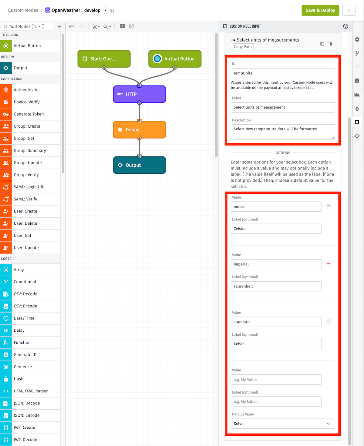 Addendum Input Select Options