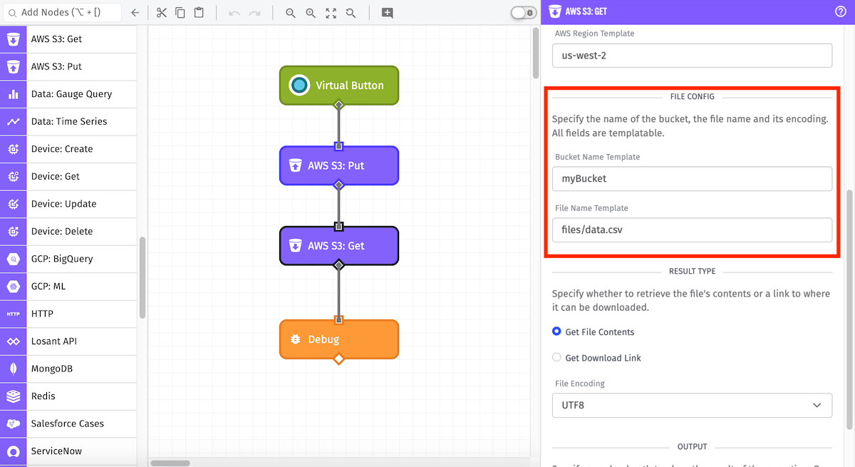AWS S3: Get Node Config