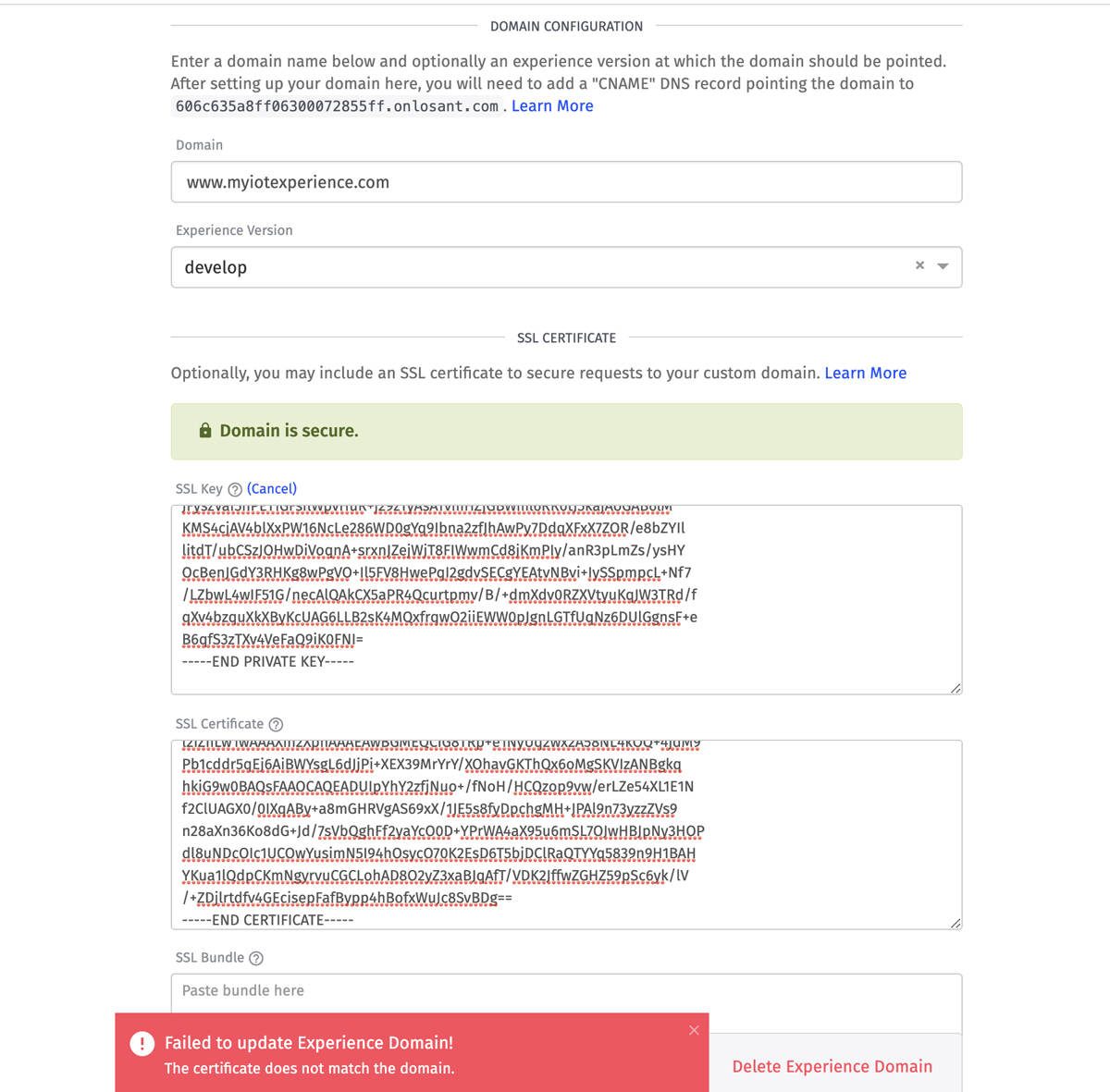 Certificate Doesn&#39;t Match Domain