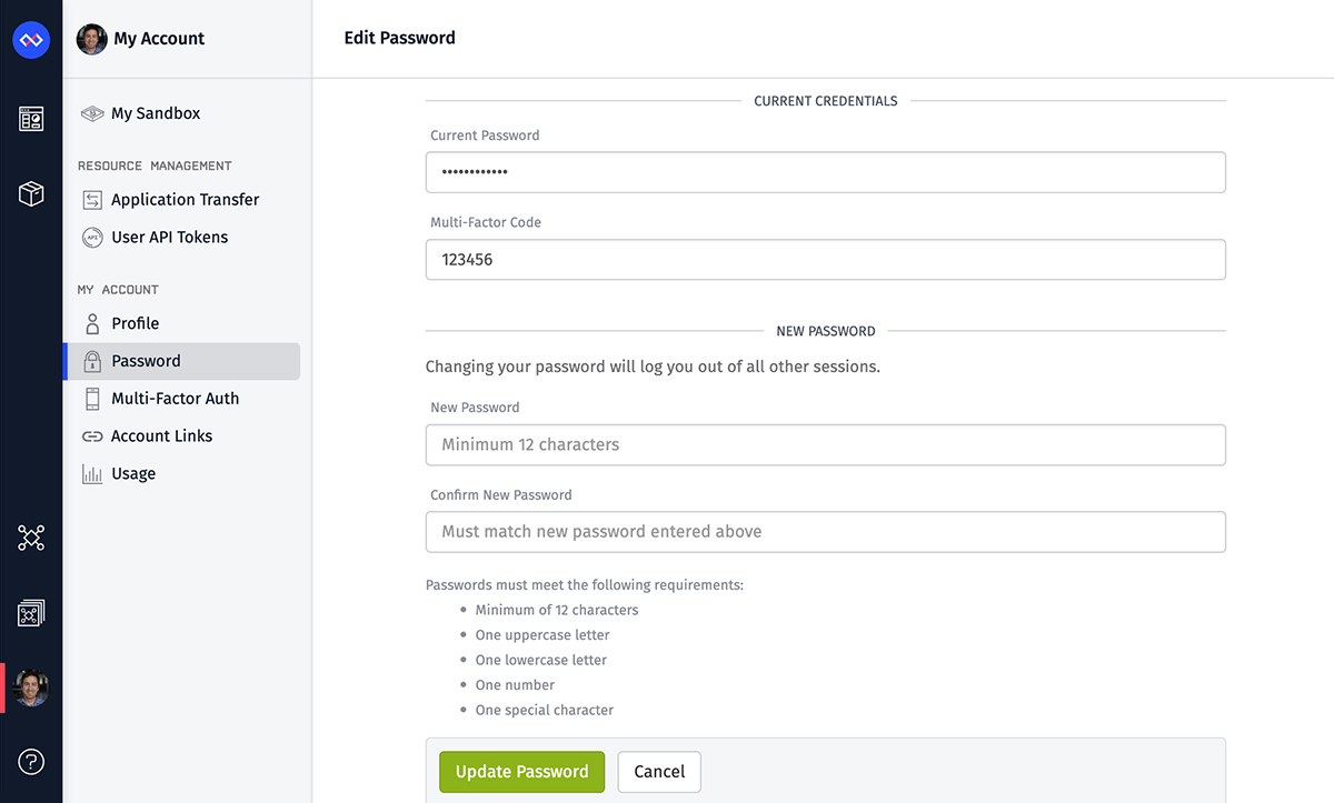 Change Password