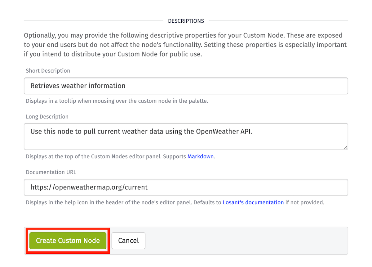 Custom Node Descriptions