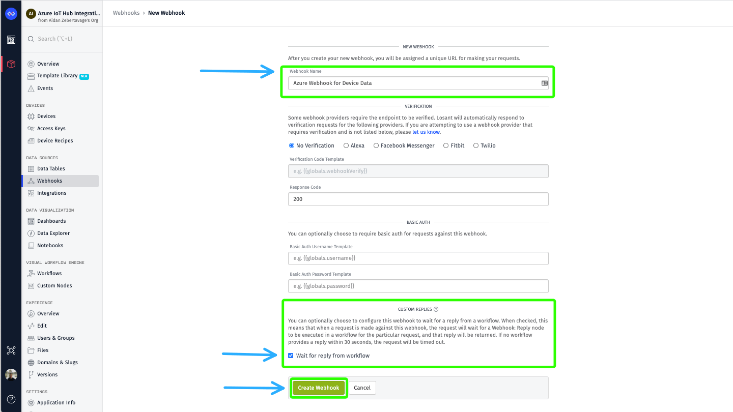 Create Webhook
