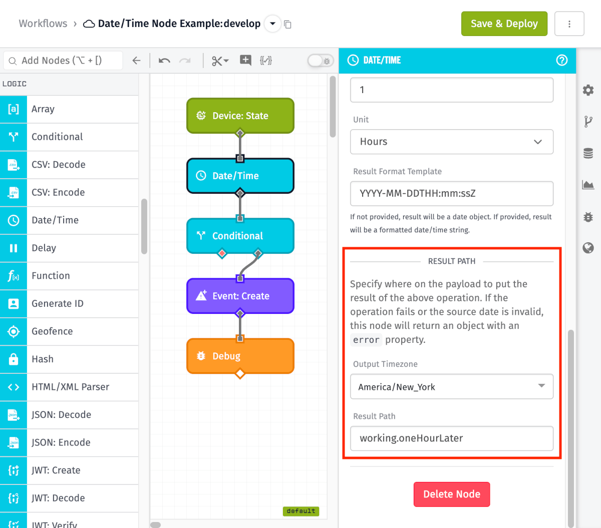 Date/Time Node Result Path