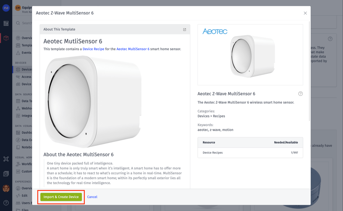 Device Recipe Information