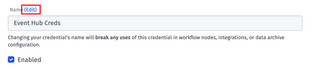 Edit Credential Name