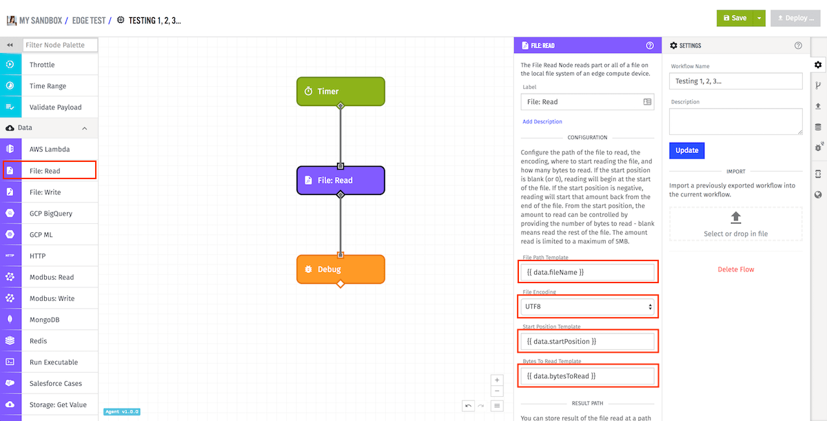 File Read Node Configuration