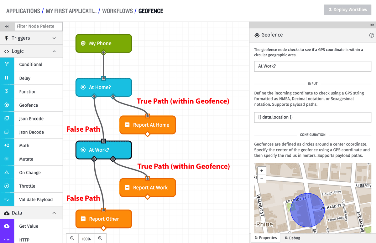 Geofence Node Example
