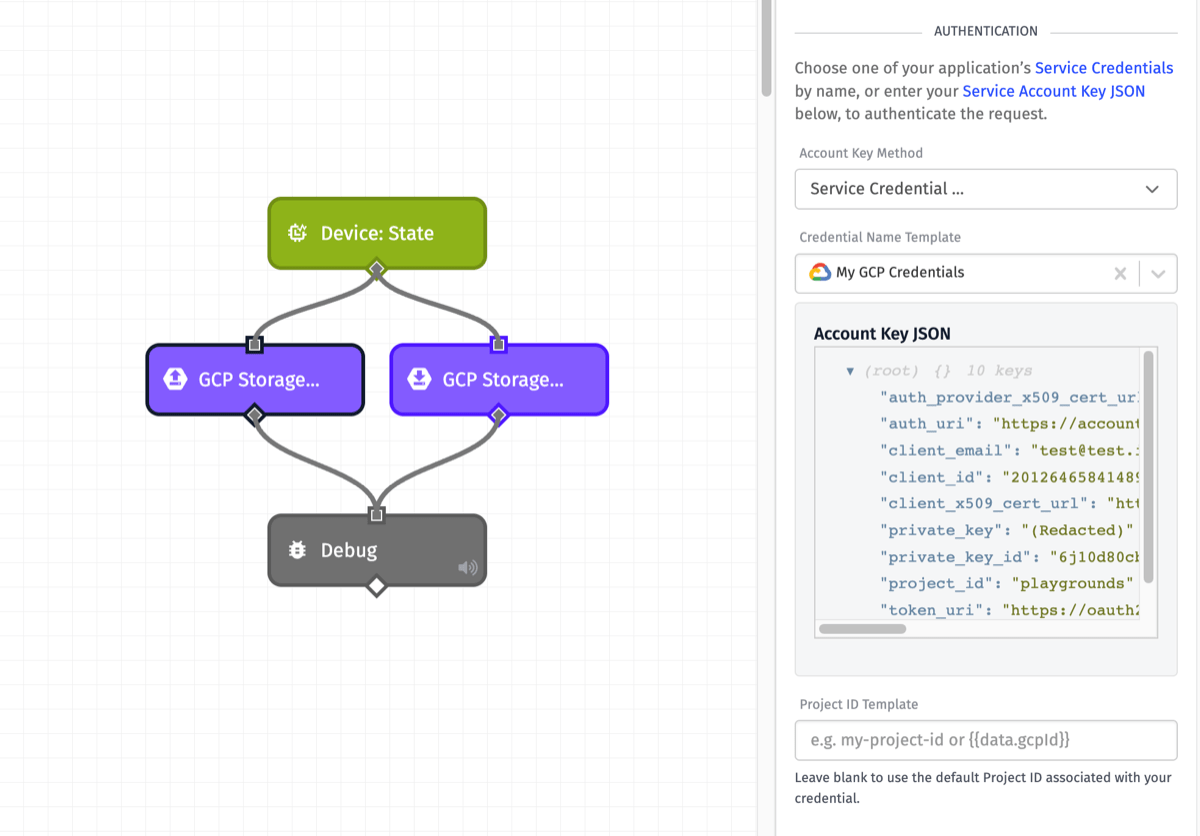 GCP Storage: Put Node Credentials