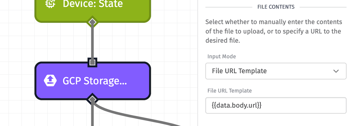 GCP Storage: Put Node File URL