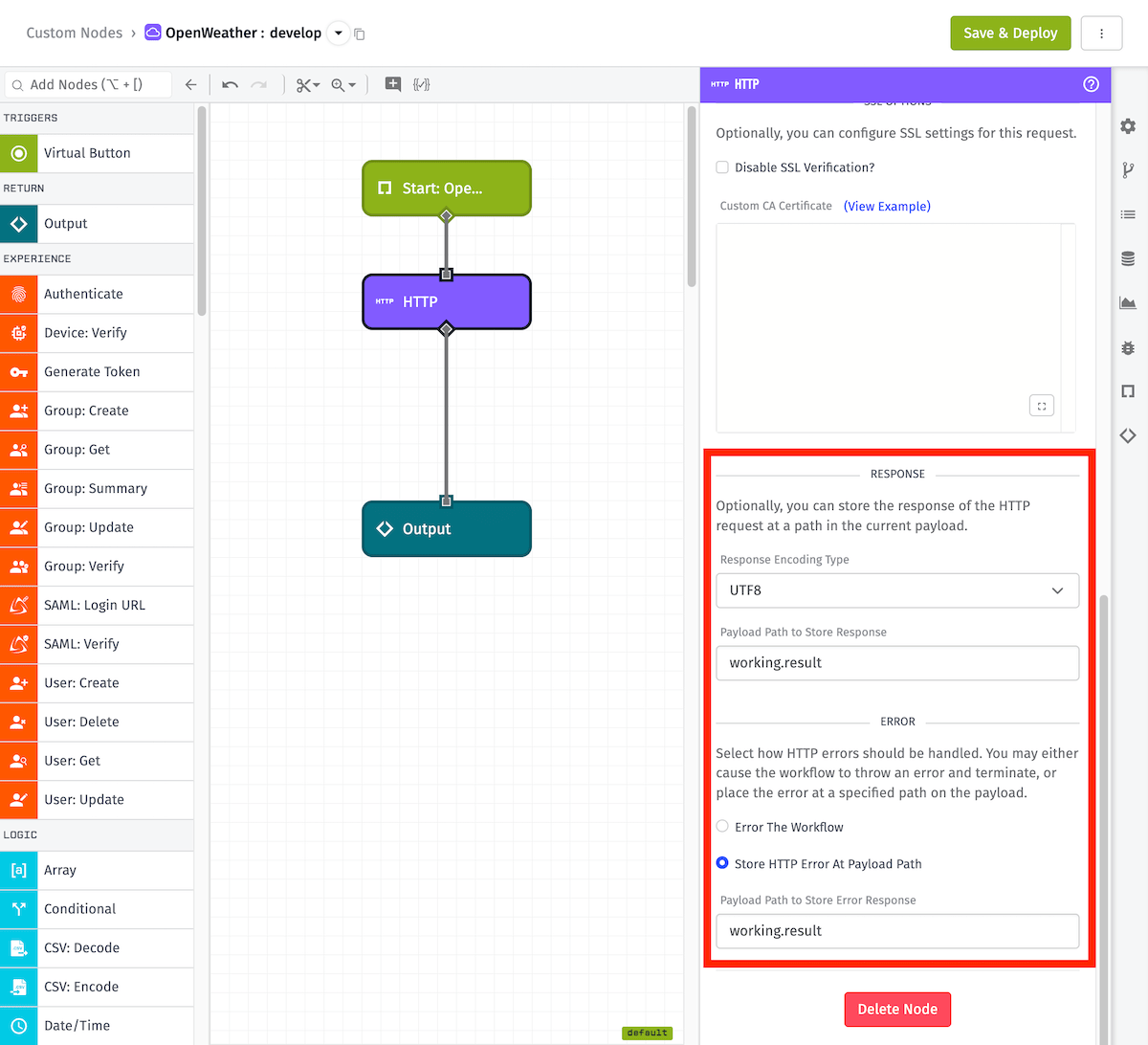 HTTP Node Response