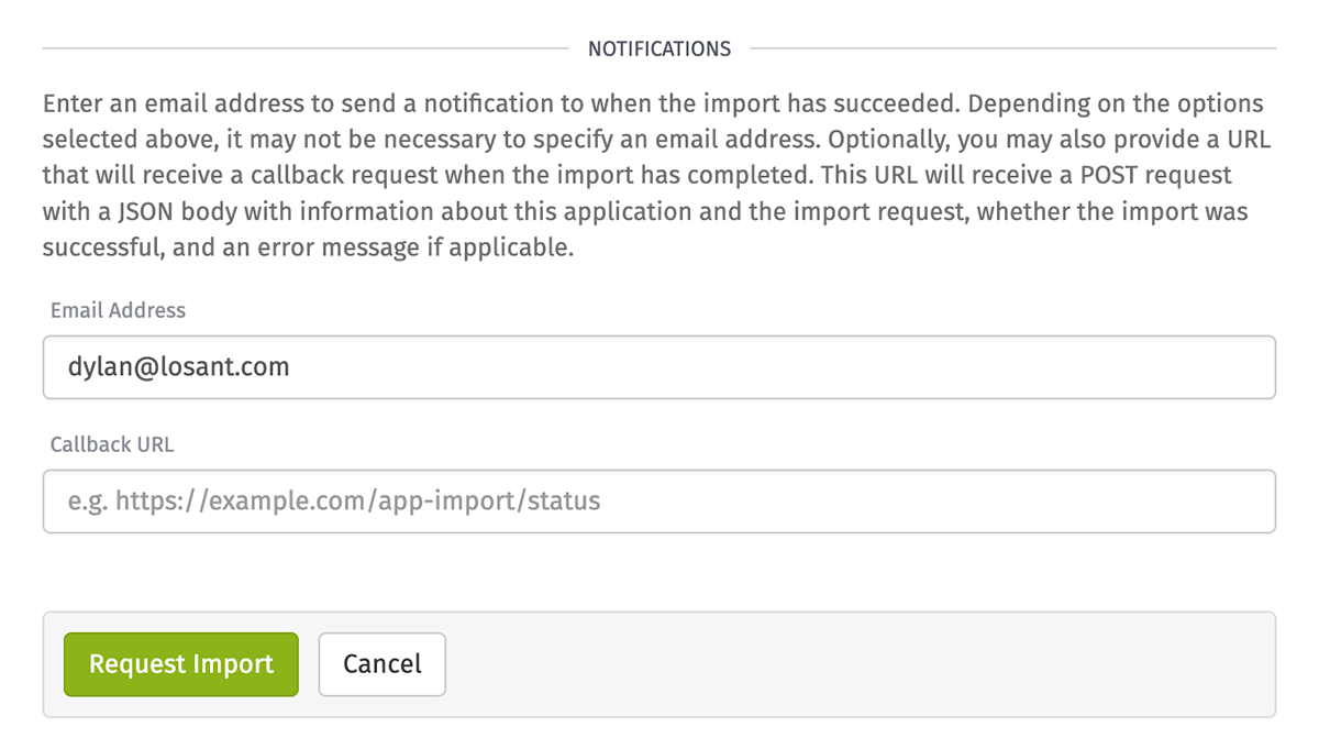 Import Notifications