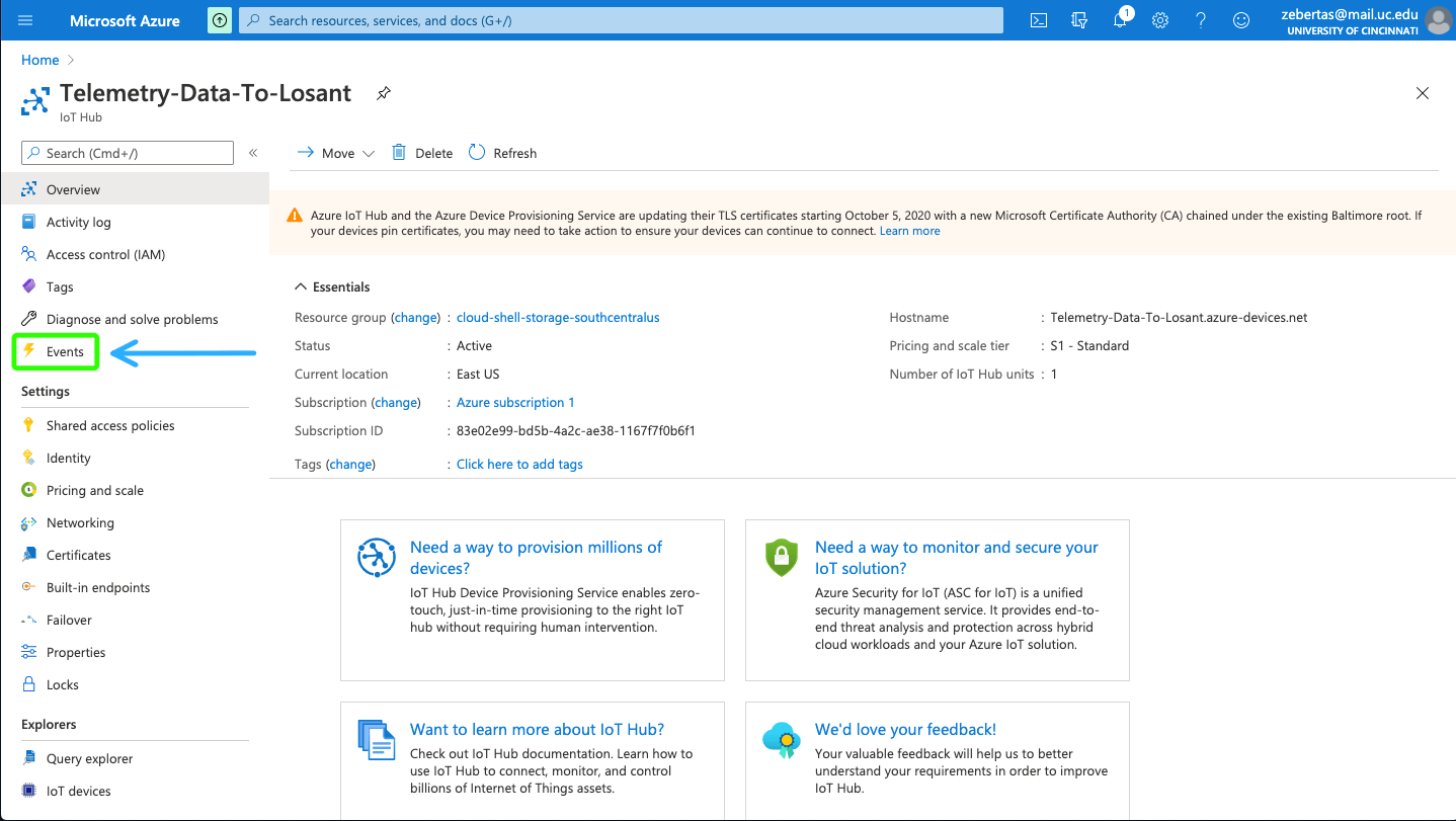 Azure IoT Hub Events