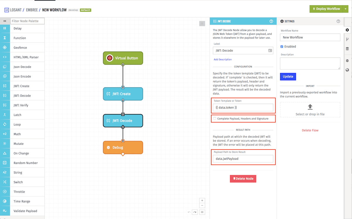 JWT Decode Configuration