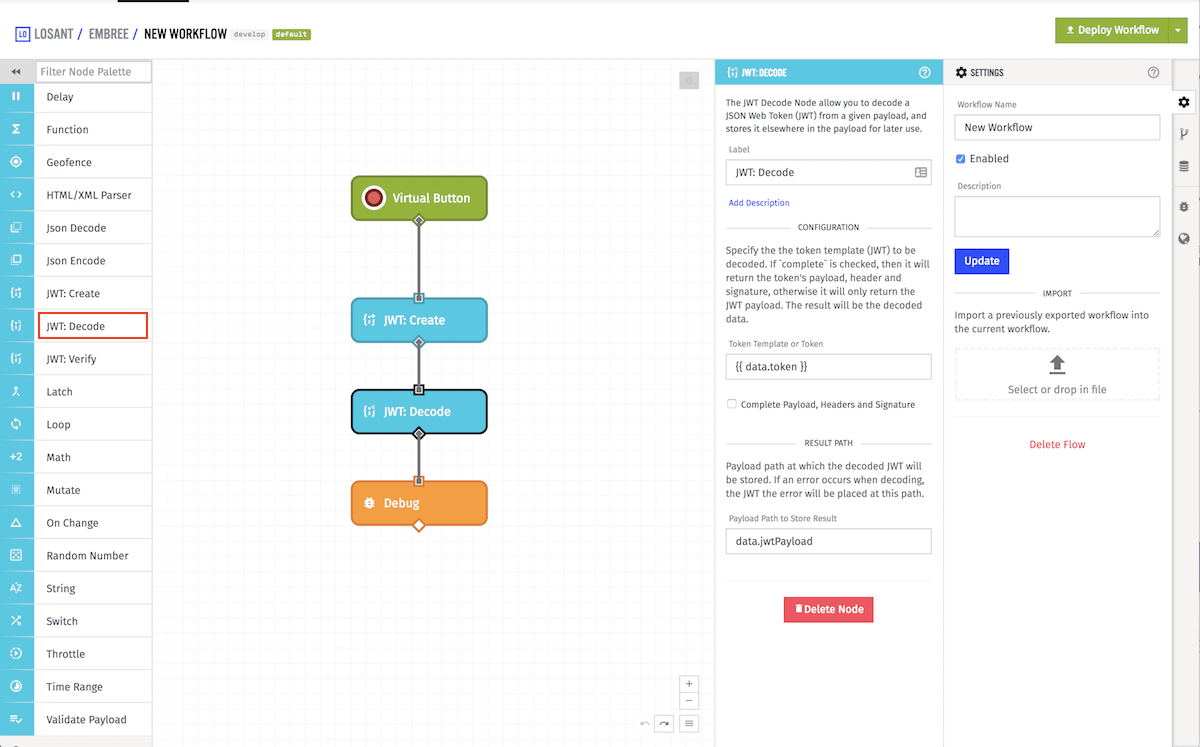 JWT Decode Node