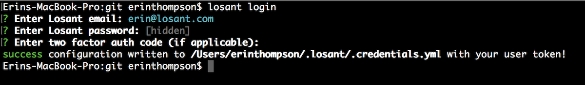 Losant Success Login