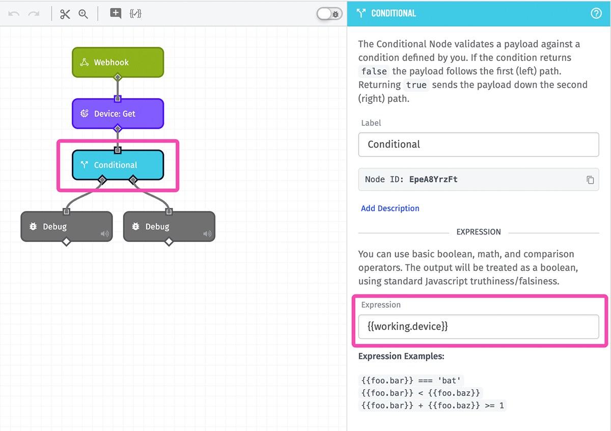 Losant Conditional Node