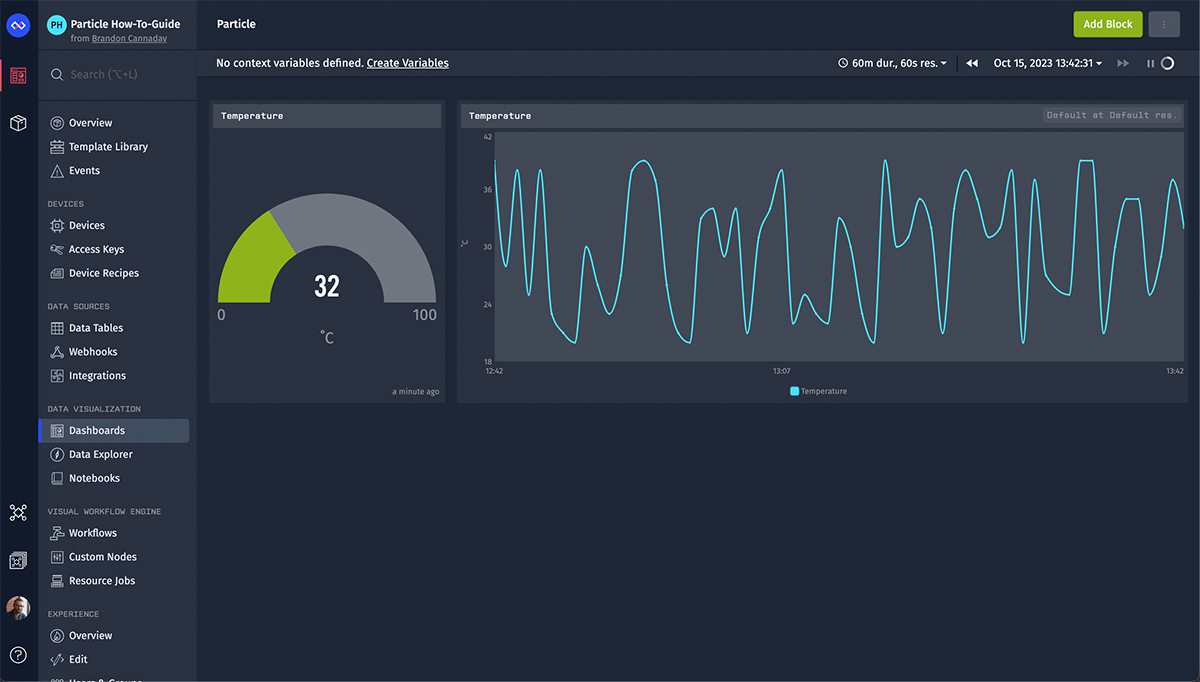 Losant Dashboard Blocks Resized