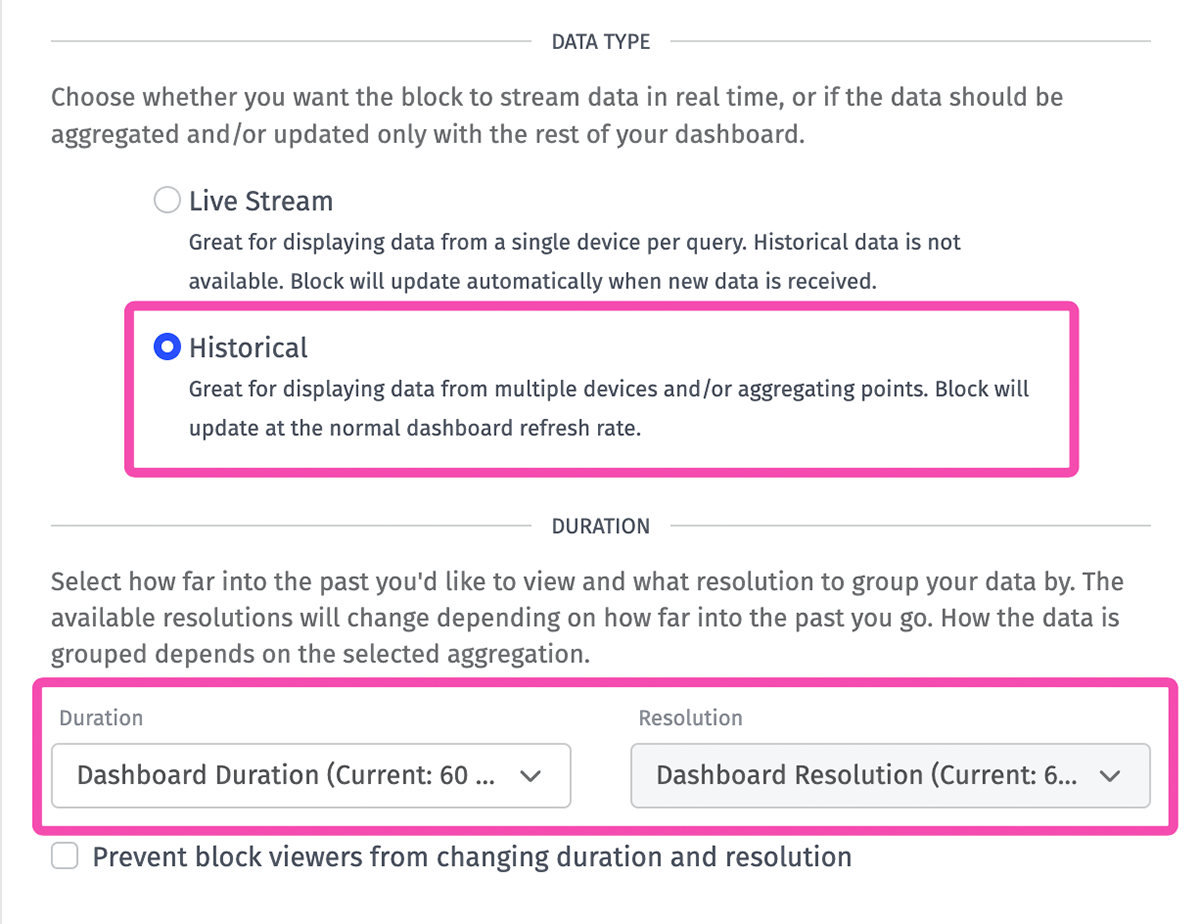 Losant Time Series Data Type and Duration