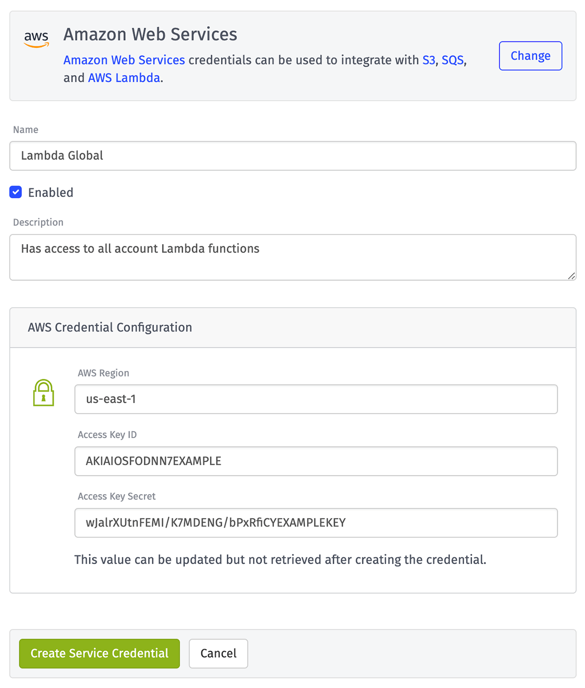 New AWS Credential