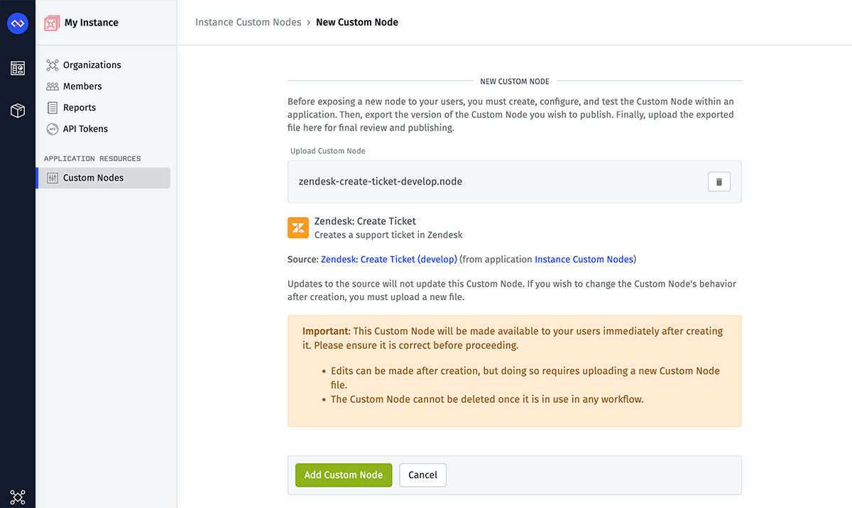 New Instance Custom Node Post-Import
