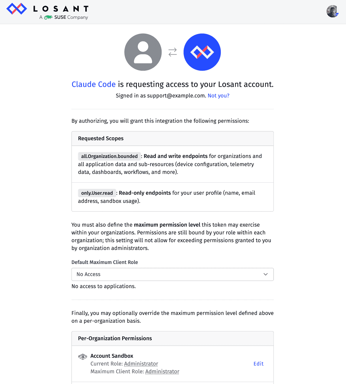 OAuth Authorization Consent Screen