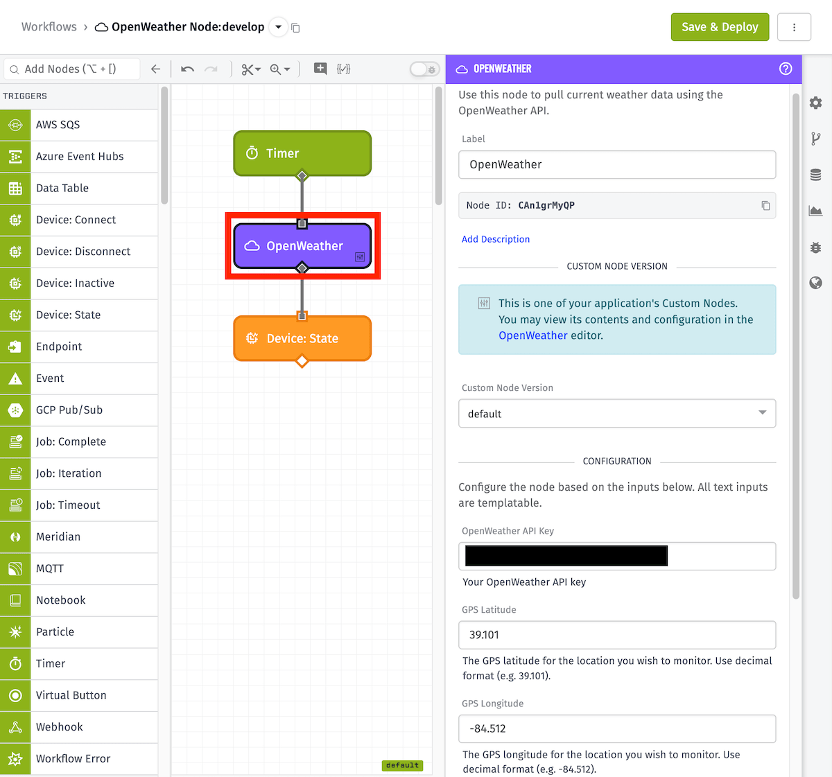 OpenWeather Custom Node