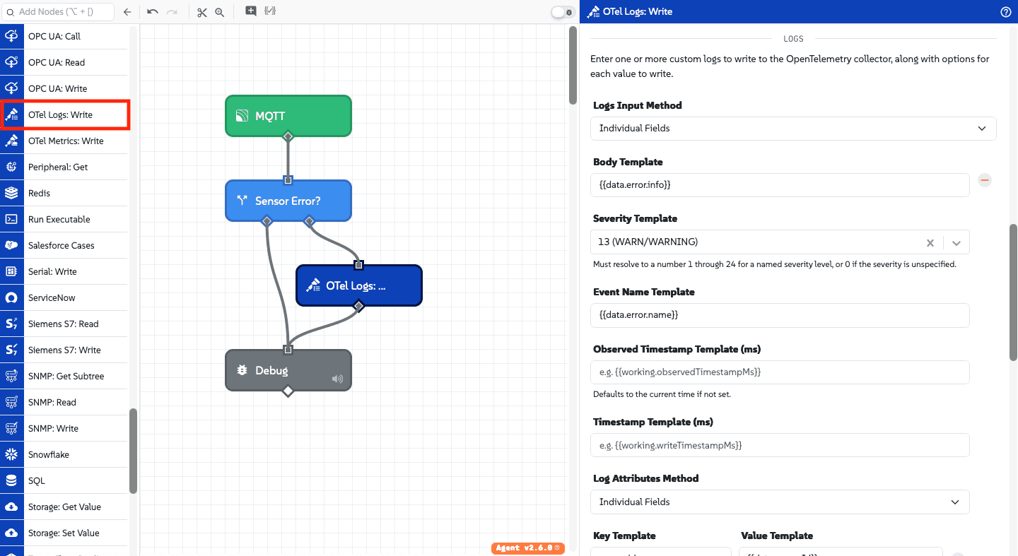 OTel Logs: Write Node OTel Logs: Write Node