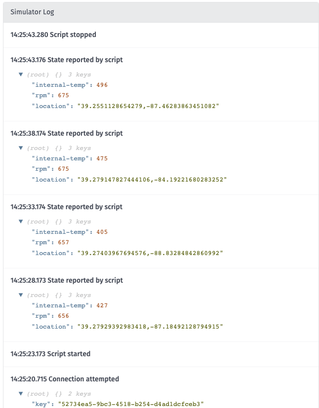 Simulator Log