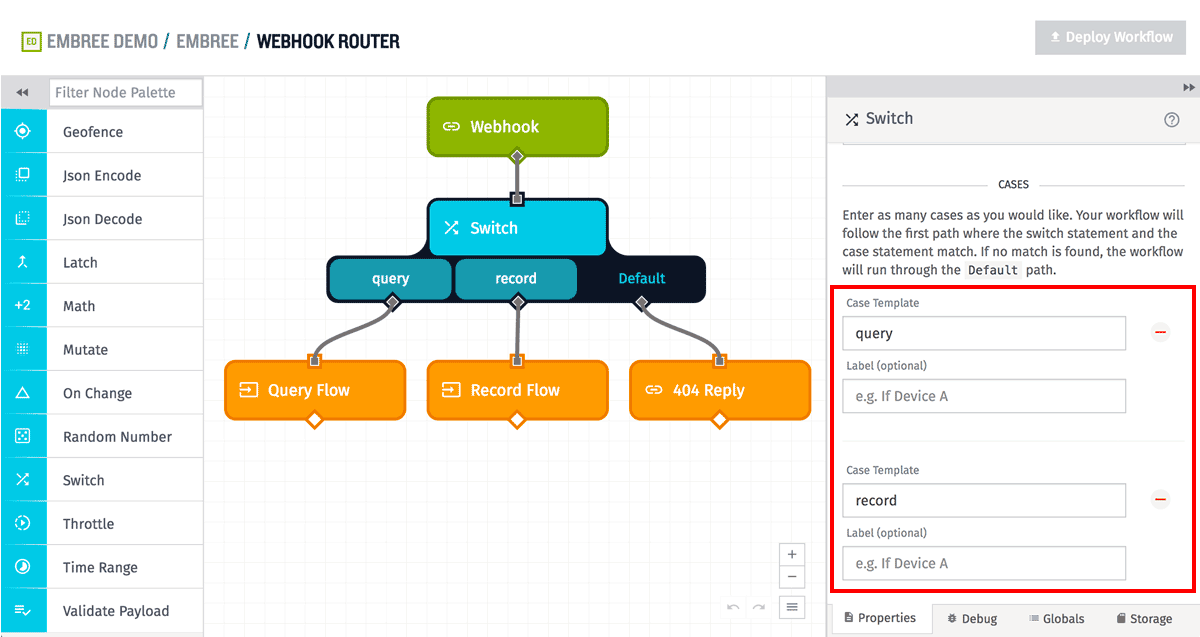Switch Node Case Templates