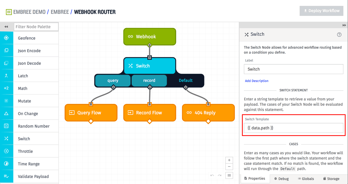 Switch Node Switch Template