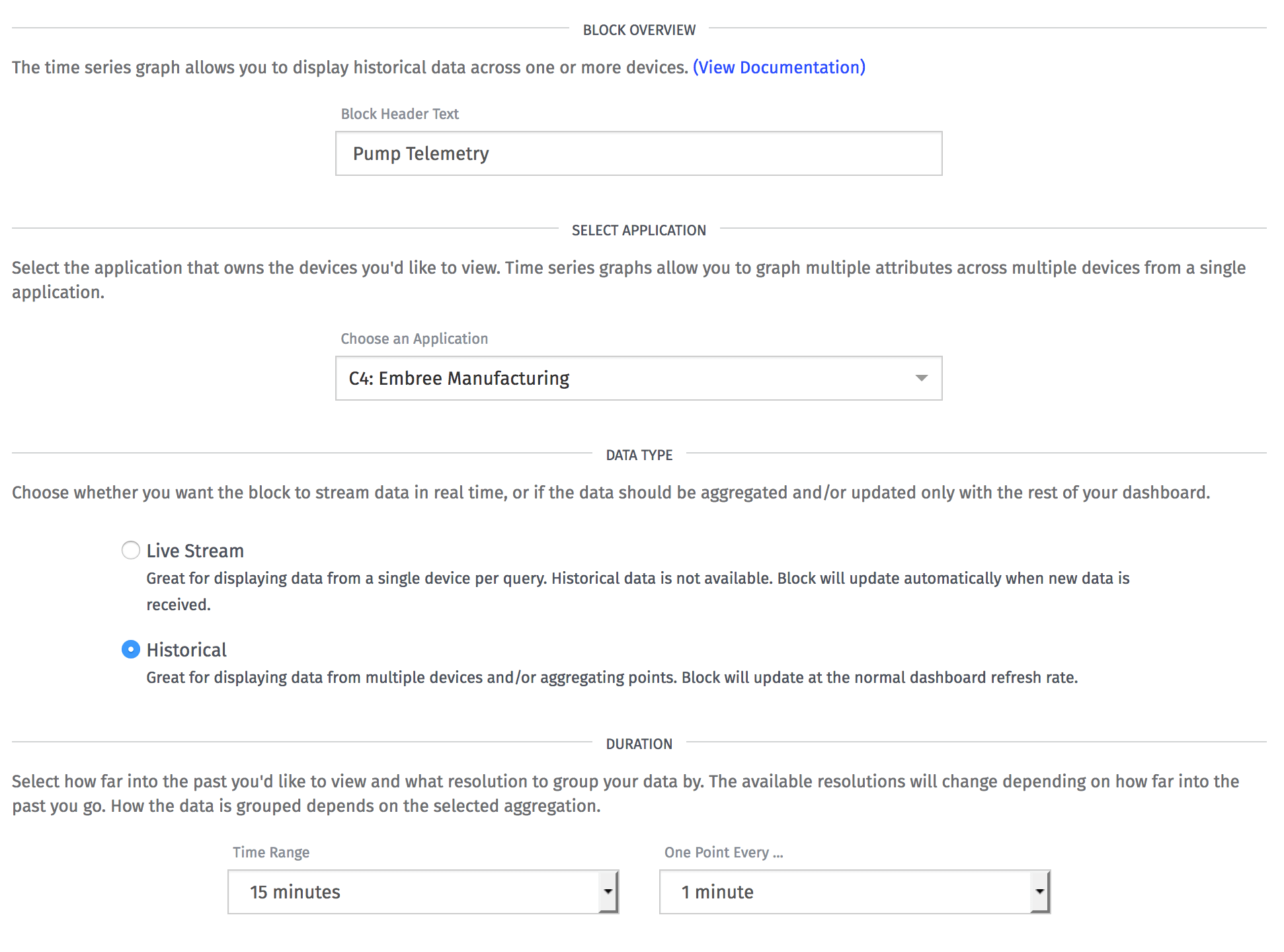 Time Series Graph Settings