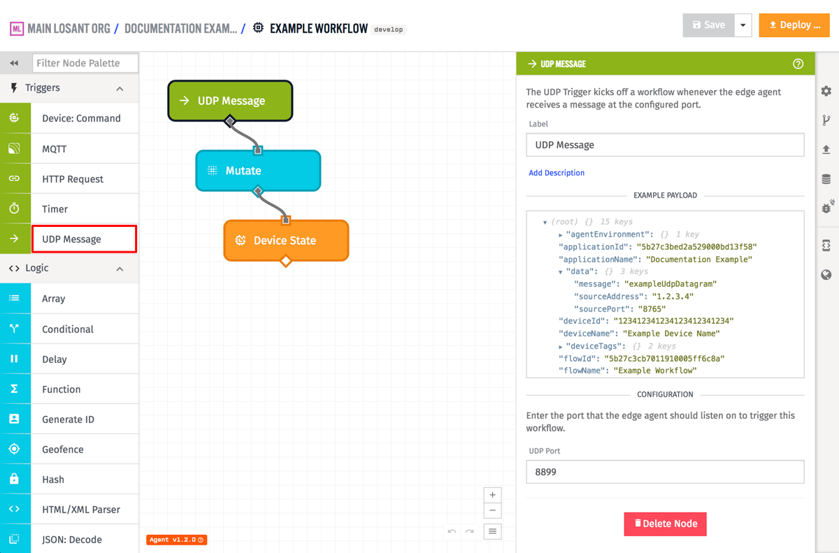 UDP Message Trigger