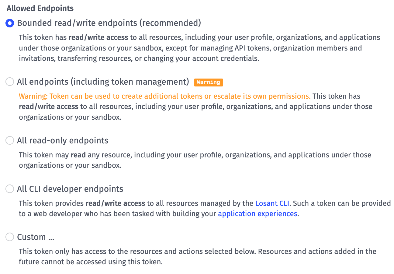 User Token Permissions