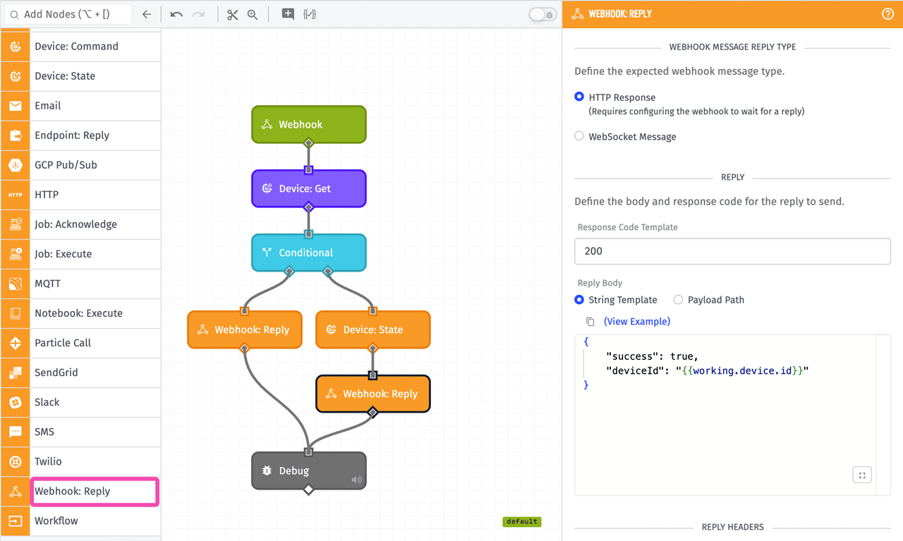 Webhook: Reply Node