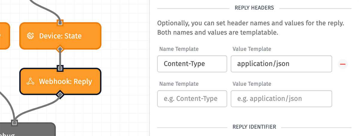Webhook: Reply Node Header Config