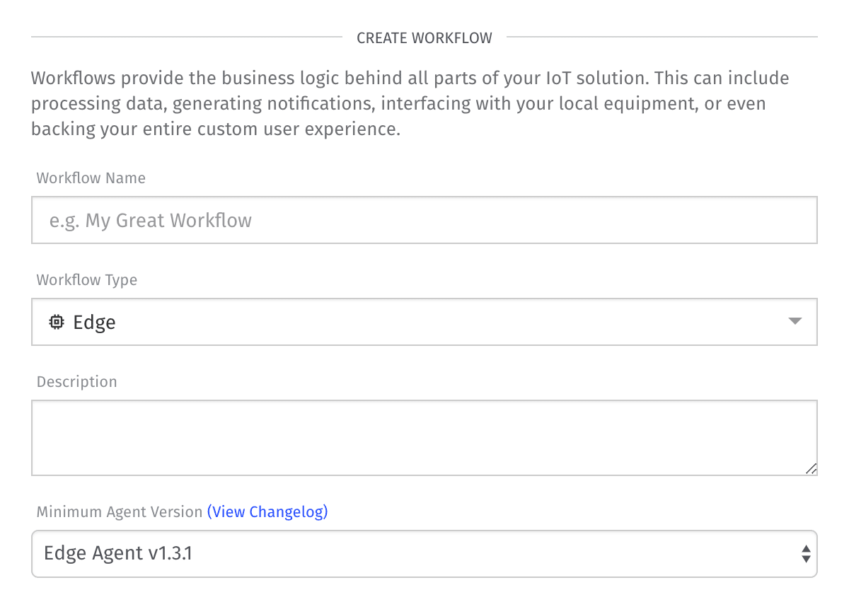 Create Workflow Settings