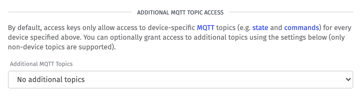 Additional MQTT Topics Access