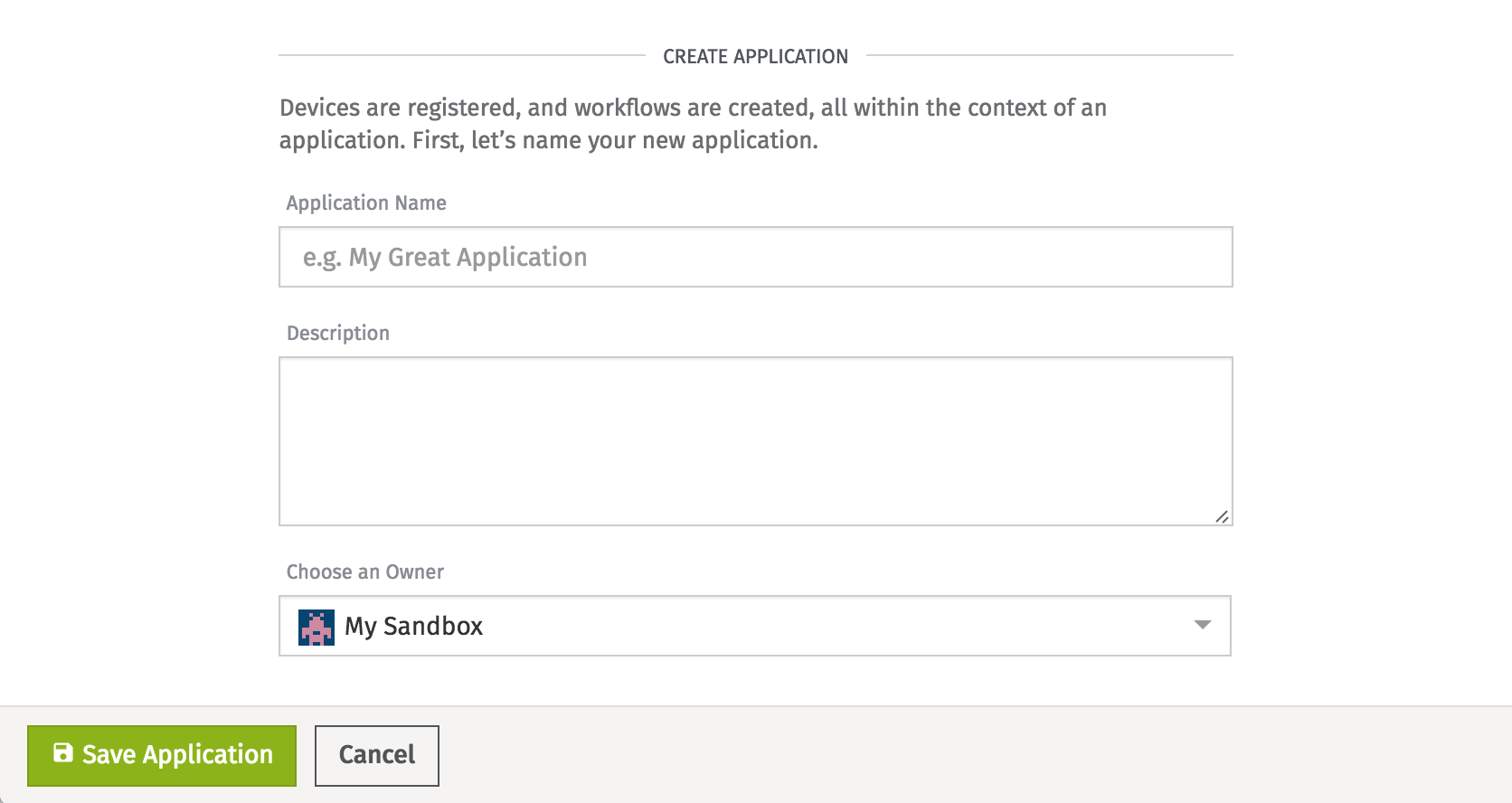 Create Application Form