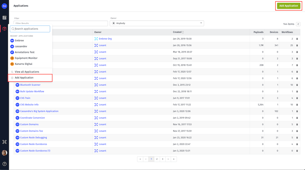 Applications | Losant Documentation