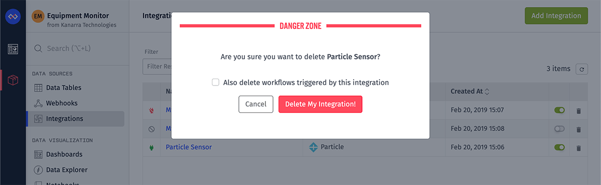 Delete Integration