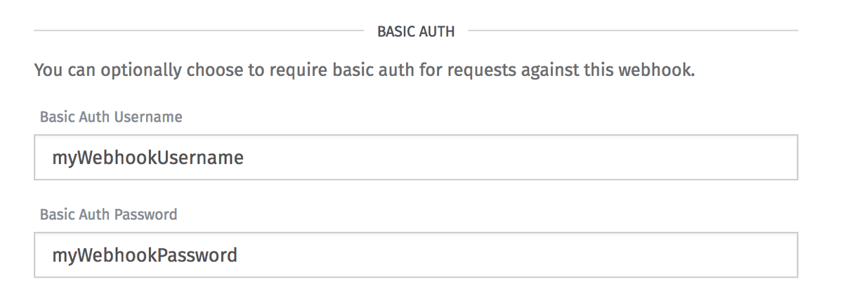 Webhook Basic Auth