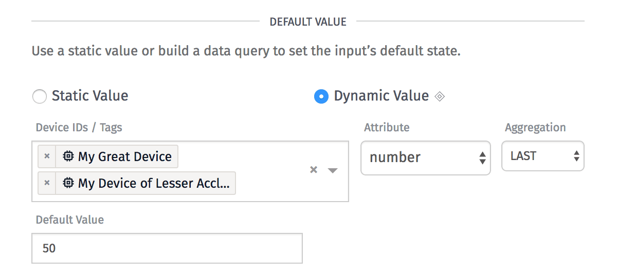 Input Controls Dynamic Default