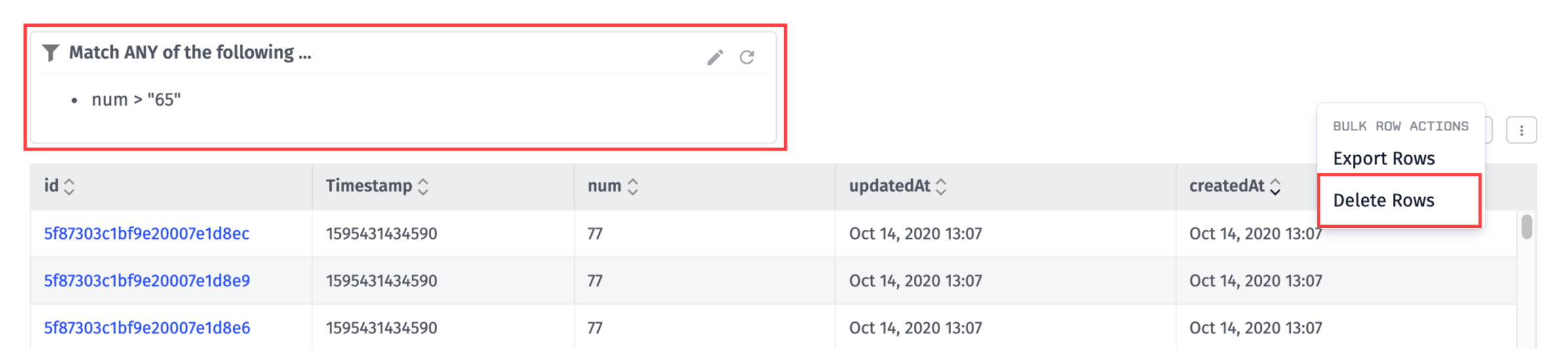 Data Table Export Form