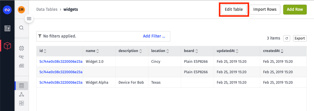 Data Table Edit Button