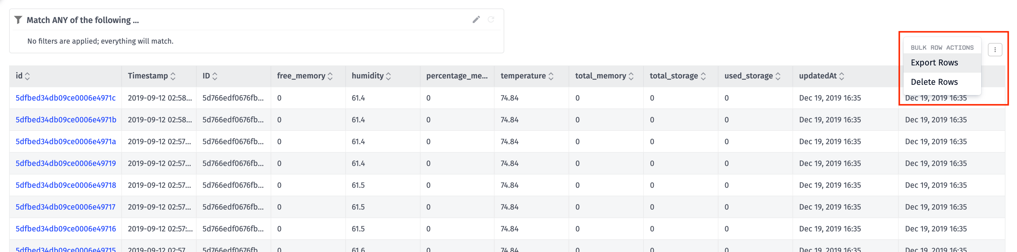 Data Table Export