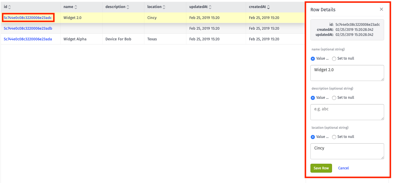 Data Table Update Row